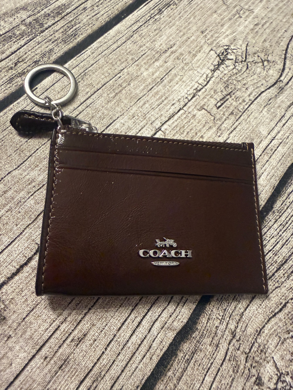 NWT! Coach Skinny ID leather case wallet with keychain